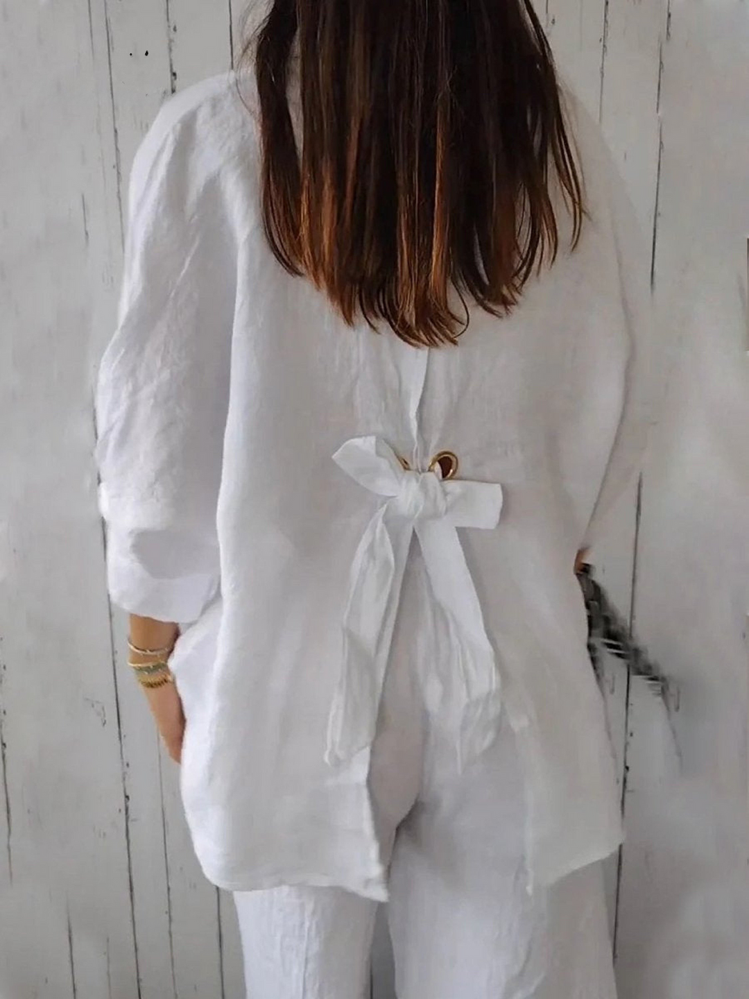 Women's   Casual Tie-back Shirt