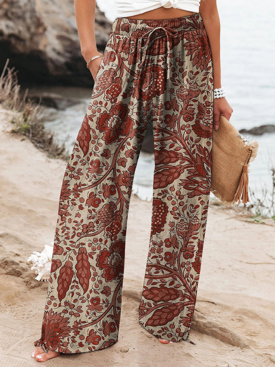Women's  Floral  Art Printed Casual Pants