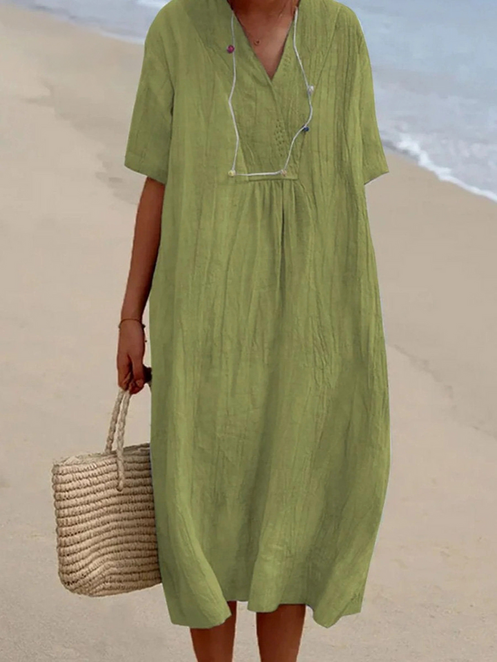 Women's Solid Color  Short Sleeve Dress