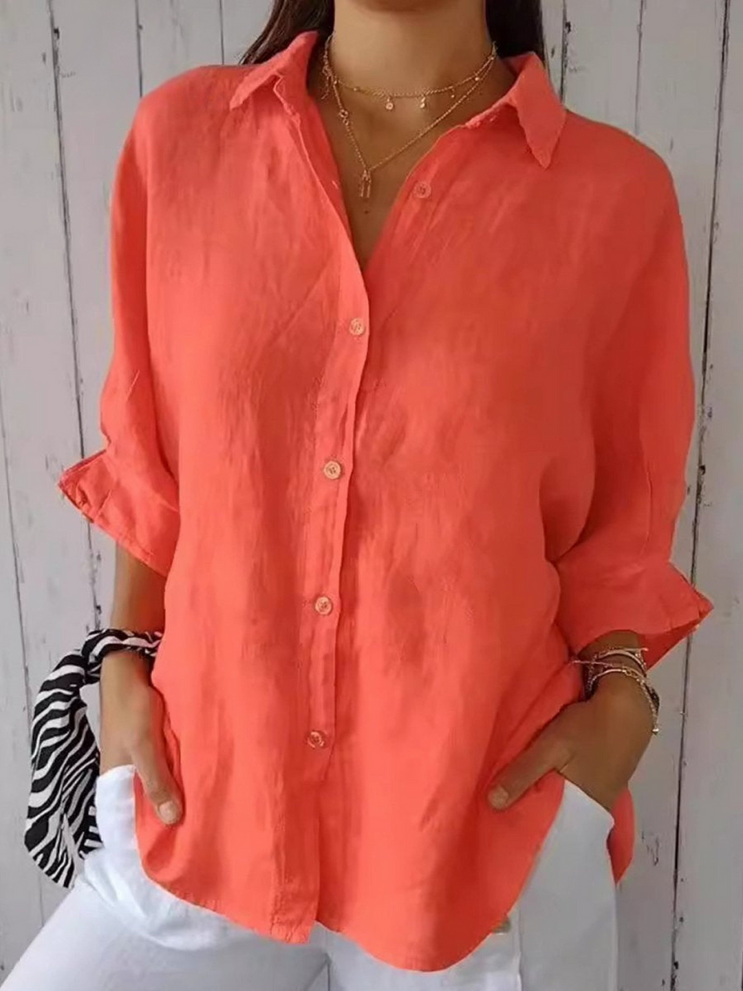 Women's   Casual Tie-back Shirt