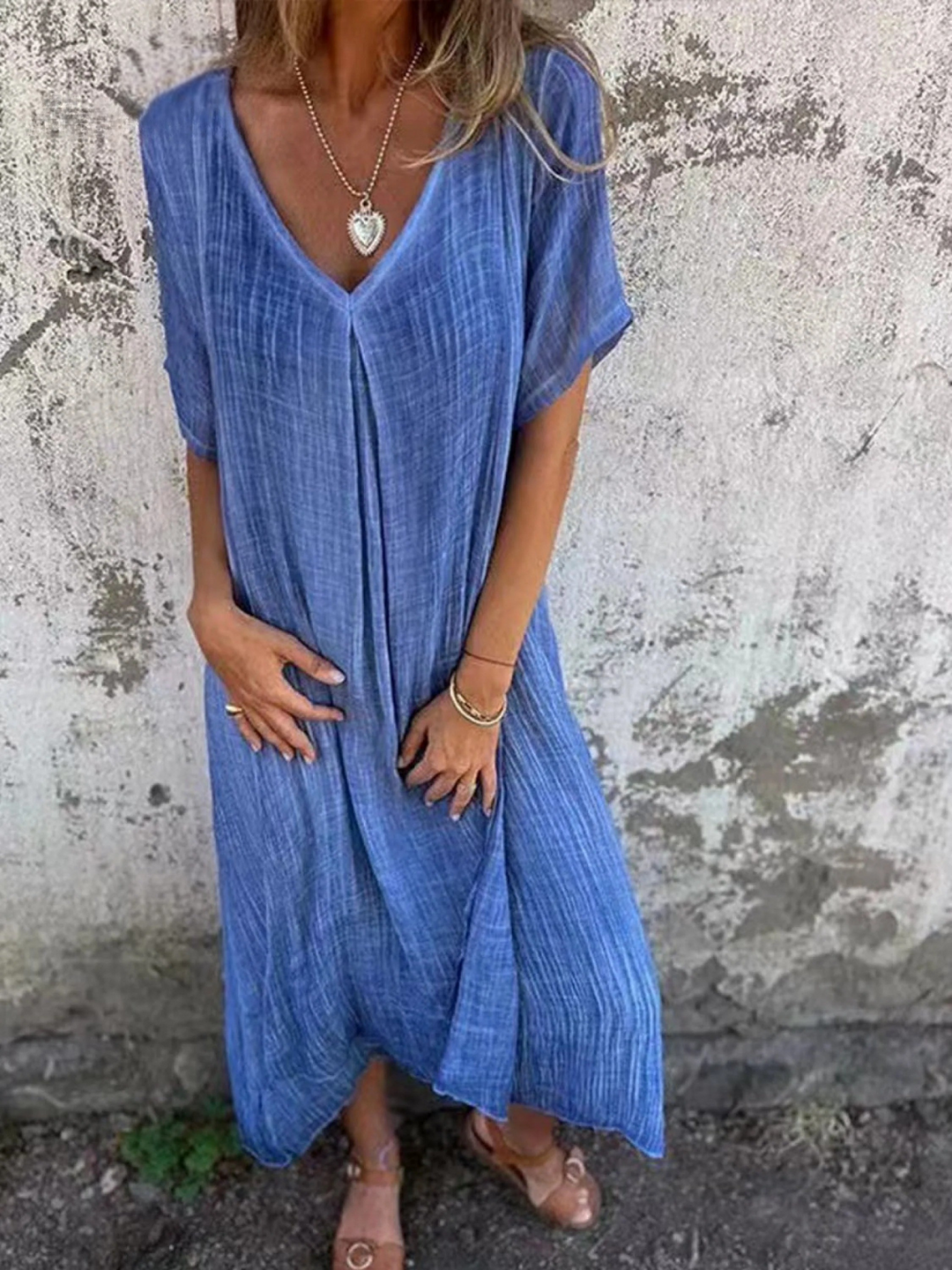 Stylish  V-neck Dress