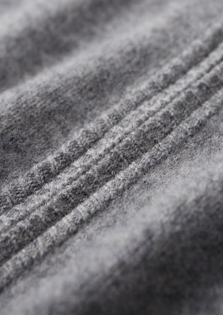 MERINO ZIP TWO-TONE CARDIGAN