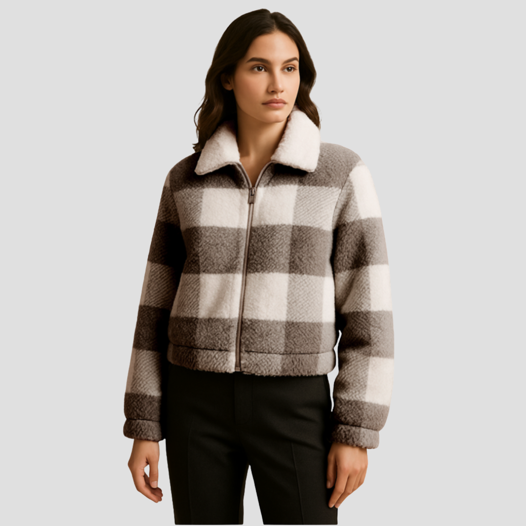 Lottie | Plaid Teddy Jacket