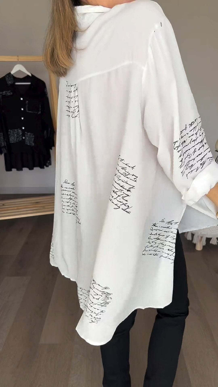 Carla™ | Handwritten Button-Up Shirt