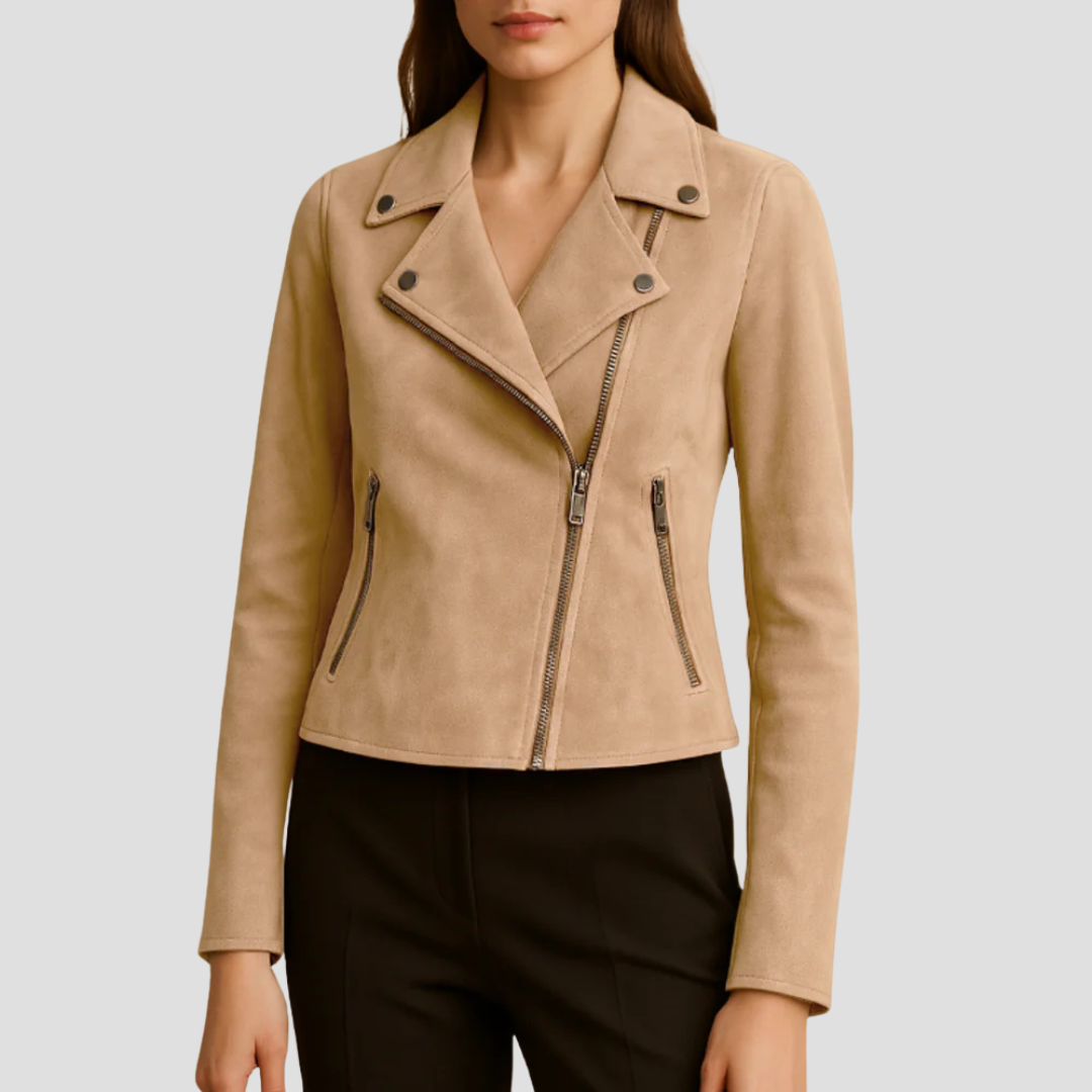 Penelope | Suede Biker Jacket