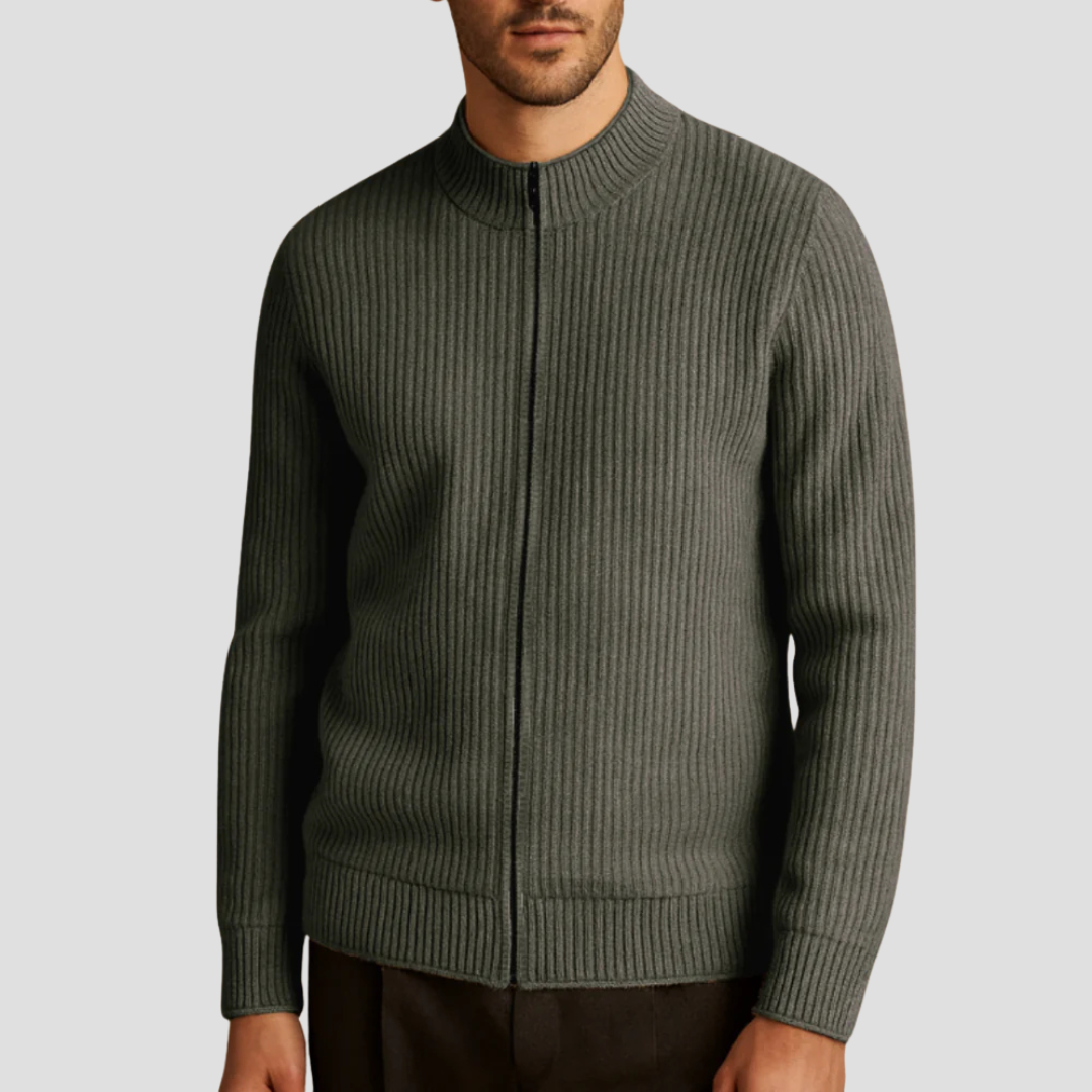 Magnus | Ribbed Zip Cardigan