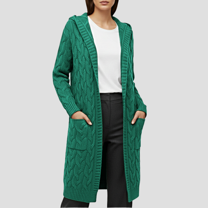 Elise | Cable Knit Long Cardigan