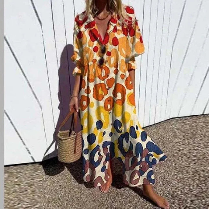 Cassidy - Boho Beauty Puff Sleeve Maxi Dress