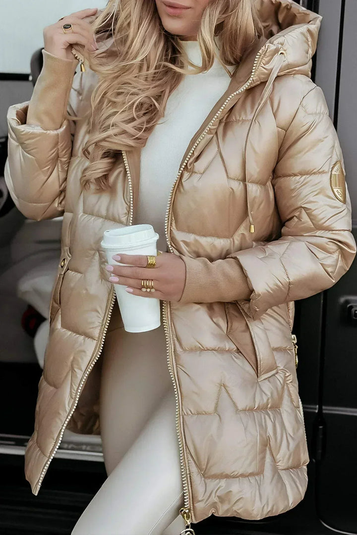 Lina | Long, warm padded jacket with generous hood