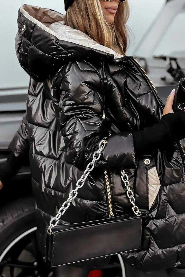 Lina | Long, warm padded jacket with generous hood