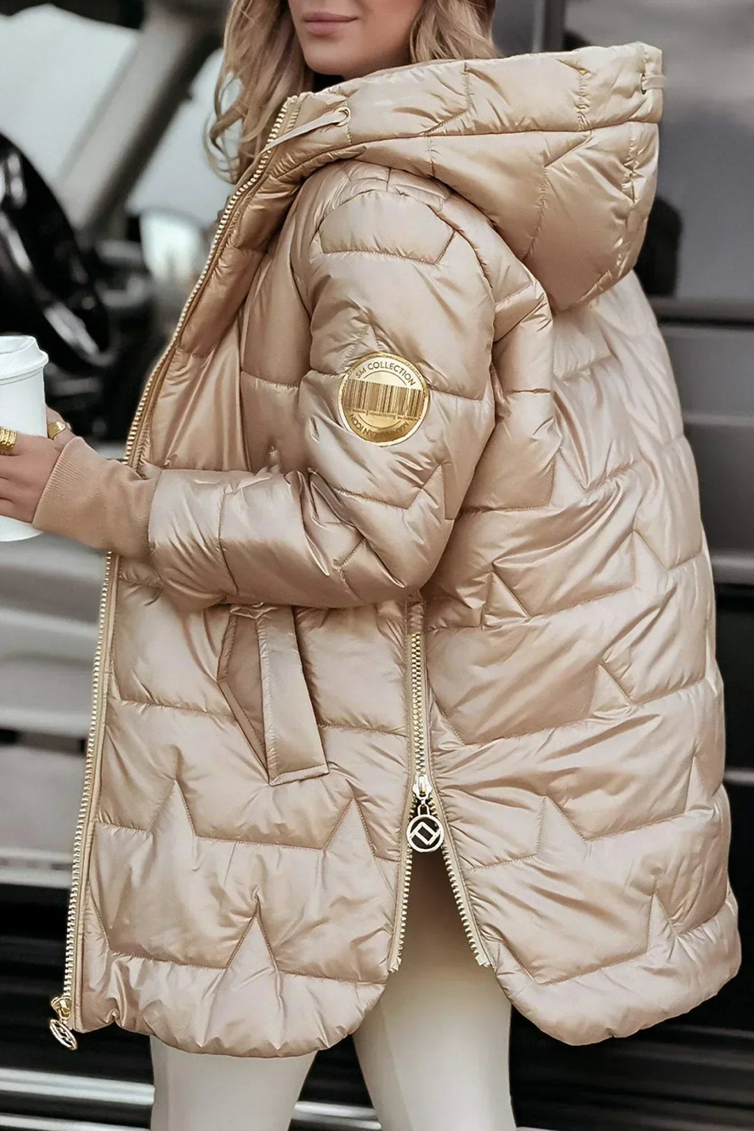 Lina | Long, warm padded jacket with generous hood