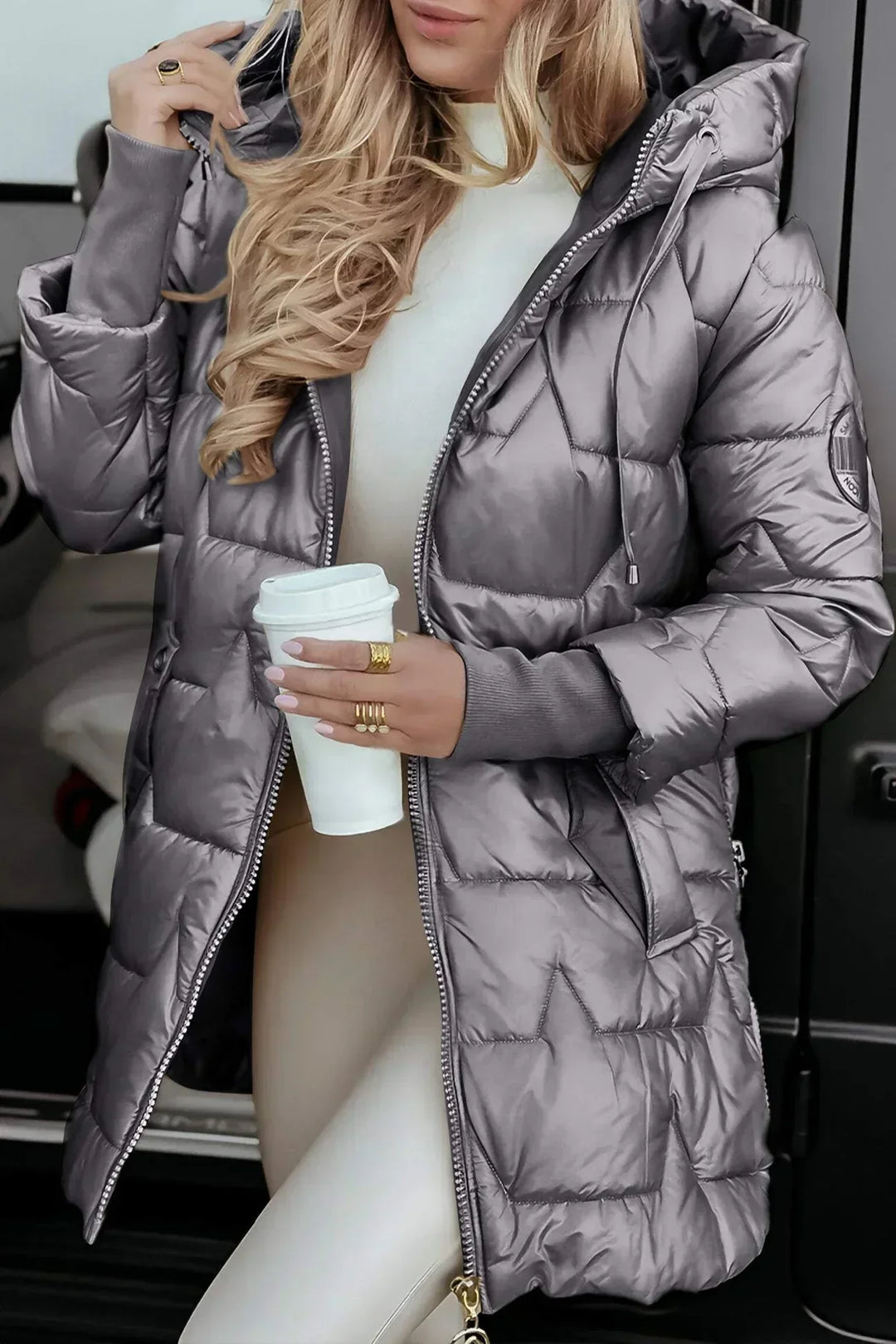 Lina | Long, warm padded jacket with generous hood