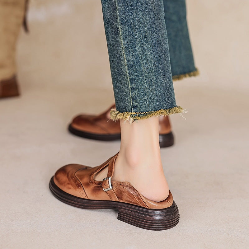 Victoria | Elegant Leather Mary Janes
